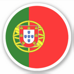 Sticker rond du drapeau du Portugal
