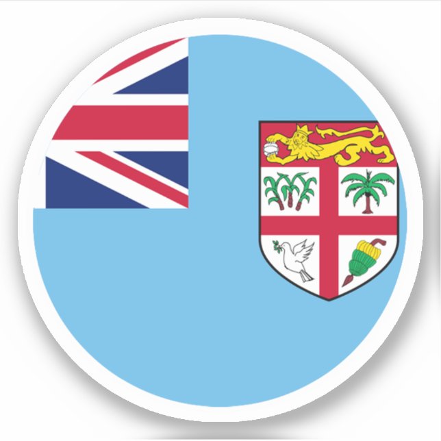 Sticker rond du drapeau fidjien (Devant)