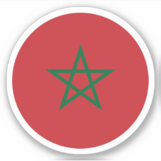 Sticker rond du drapeau marocain