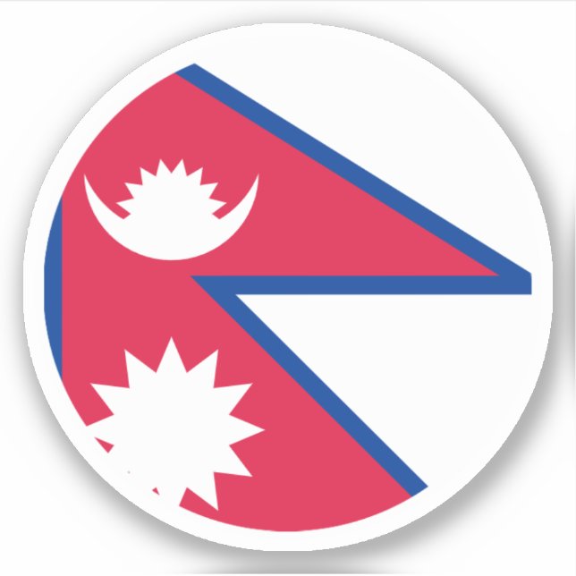 Sticker rond du drapeau népalais (Devant)