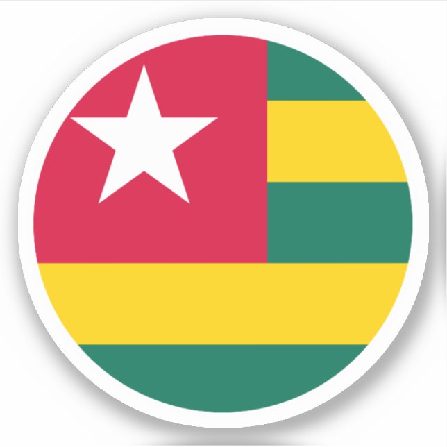 Sticker rond du drapeau Togo (Devant)