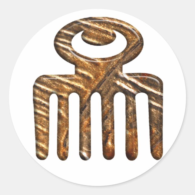 Sticker Rond Duafe. Adinkra africaine symbole de beauté (Devant)