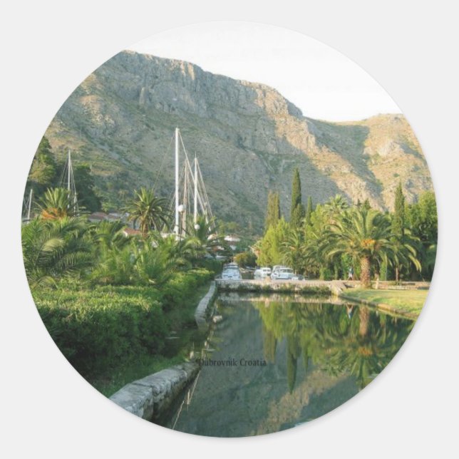 Sticker Rond Dubrovnik Croatie paysage (Devant)