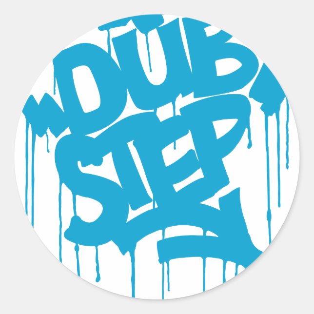 Sticker Rond Dubstep FatCap bleu ciel (Devant)
