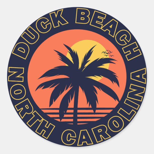 Sticker Rond Duck Beach, Caroline du Nord (Devant)