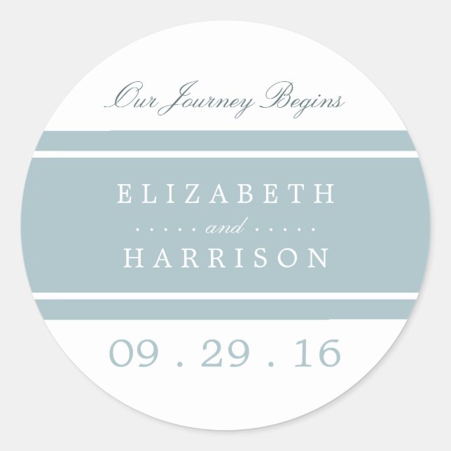 Sticker Rond Duck Egg Bleu Mariage moderne (Devant)