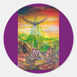 STICKER ROND DUEL MAGIQUE ENTRE BRADAMANT ET NEGROMANCER