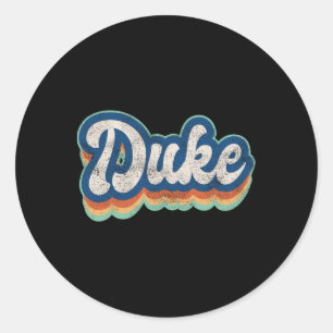 Sticker Rond Duke Prénom Garçon Style Vintage les années 70 80s
