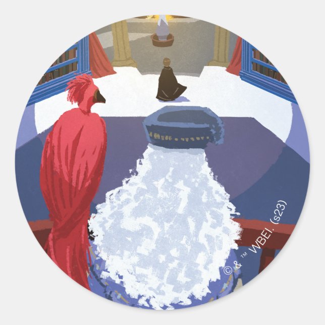 Sticker Rond Dumbledore & Fawkes sur Balcon (Devant)
