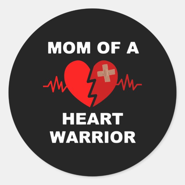 Sticker Rond D'Un Guerrier Du Coeur T Chemise Problème Cardiaqu (Devant)