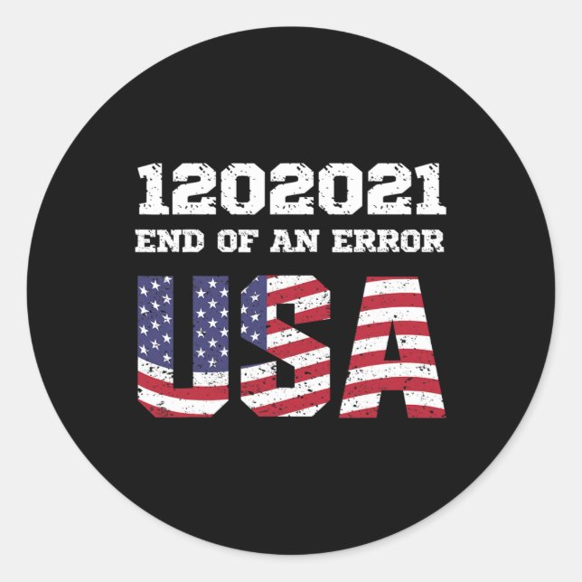 Sticker Rond D'Une Erreur Biden Harris Inauguration 1202021 Jan (Devant)