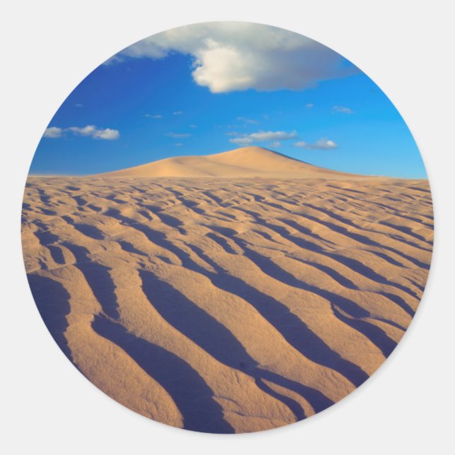 Sticker Rond Dunes de sable et nuages (Devant)
