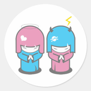 Sticker Rond duo des jumeaux maléfiques