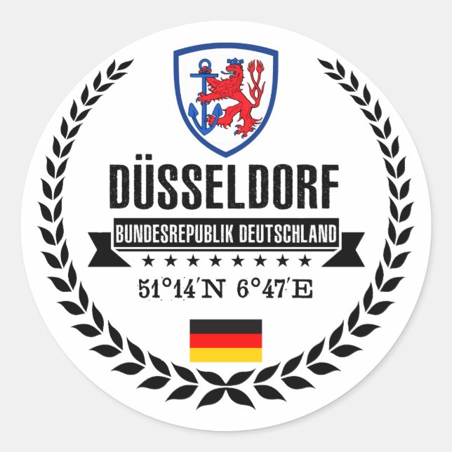 Sticker Rond Düsseldorf (Devant)