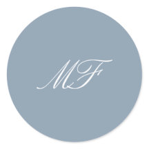 Dusty Bleu Blanc Formal Classic Mariage Monogramme