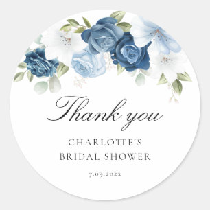 Sticker Rond Dusty Blue Before I Do Floral Baby Shower de Maria