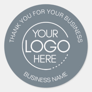 Sticker Rond Dusty Blue Merci d'affaires