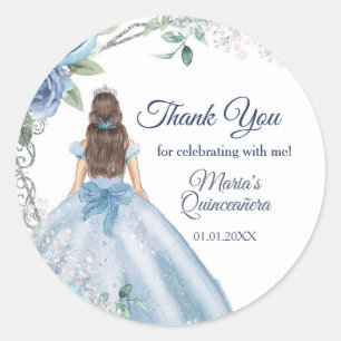 Sticker Rond Dusty Blue Quinceañera 15 Anos