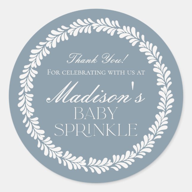 Sticker Rond Dusty Blue Talavera Espagne Fiesta Baby Sprinkel (Devant)