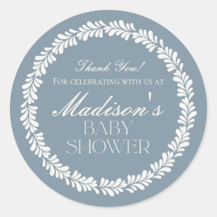 Sticker Rond Dusty Blue Talavera Espagne Fiesta Boy Baby shower