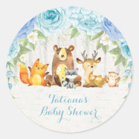 Dusty Blue Woodland Baby Animaux Merci