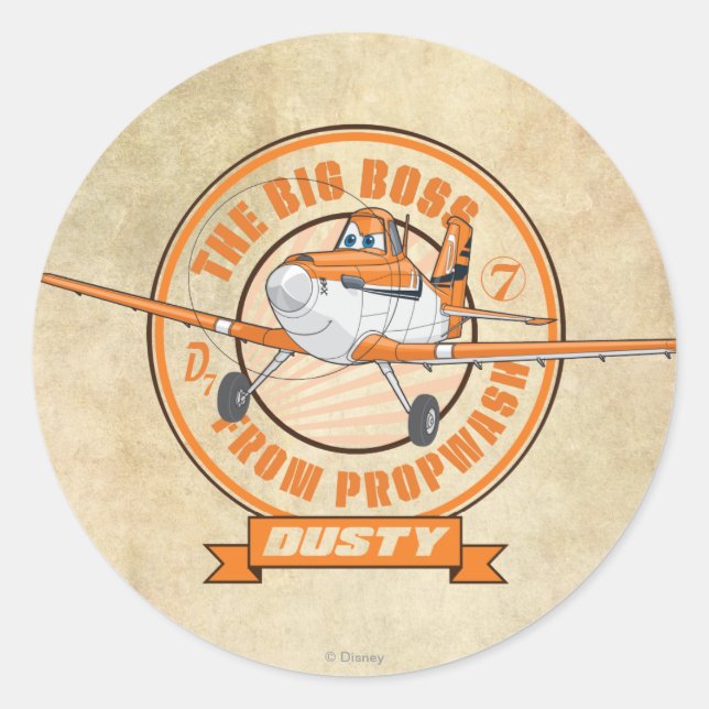 Sticker Rond Dusty - Le grand patron de Propwash (Devant)