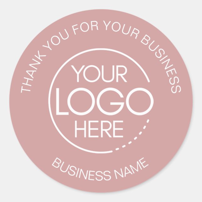 Sticker Rond Dusty Rose Business Merci (Devant)