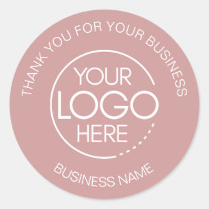Sticker Rond Dusty Rose Business Merci