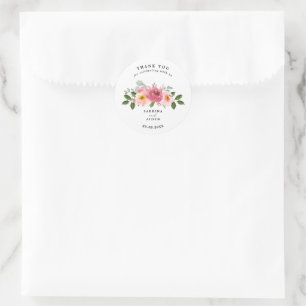 Sticker Rond Dusty Rose   Mariage floral rose pâle