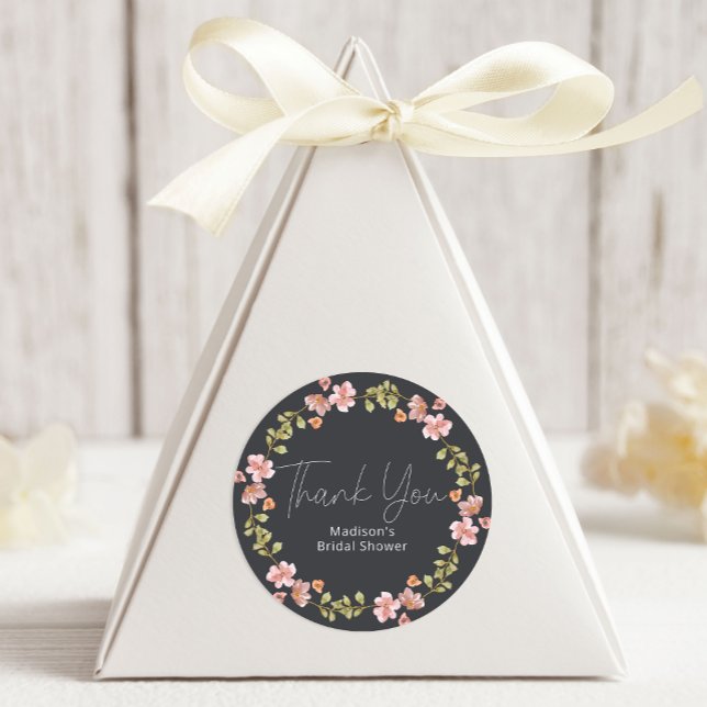 Sticker Rond Dusty rose violet Mariage floral (Créateur téléchargé)