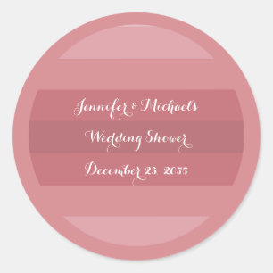 Sticker Rond Dusty Rose Wedding shower ou fête d'anniversaire