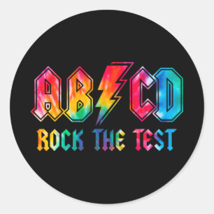Sticker Rond Dye Rock L'Examen De Jour Test Test Pour Enseignan