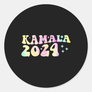 Sticker Rond Dye Super Wavy Kamala Harris Harris Remplace Biden