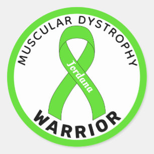 Sticker Rond Dystrophie musculaire Warrior Ruban blanc