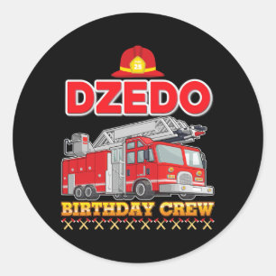 Sticker Rond Dzedo Du Pompier De Camion D'Incendie De L'Équipag