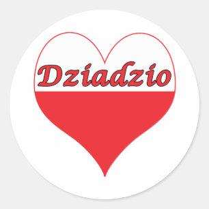 Sticker Rond Dziadzio Coeur polonais