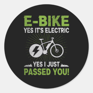 Sticker Rond E-Bike Electric Vous A Passé Electrorad Cyclist