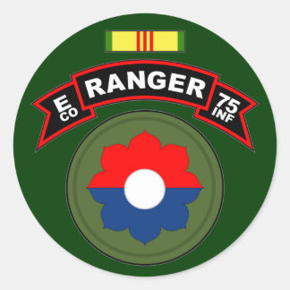 Sticker Rond E Co, 75e régiment d'infanterie - Rangers, Vietnam