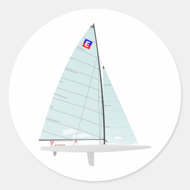 Sticker Rond E-scow Racing Sailboat onedesign Class (Devant)