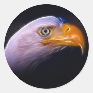 Sticker Rond Eagle chauve patriotique américain, symbole