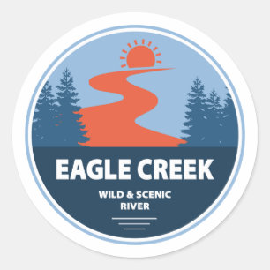 Sticker Rond Eagle Creek Wild Et Rivière Pittoresque