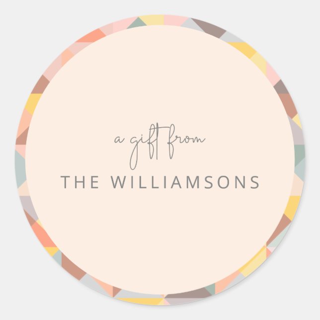 Sticker Rond Earthy Taupe Yellow Fall Cadeau De Nom Personnalis (Devant)