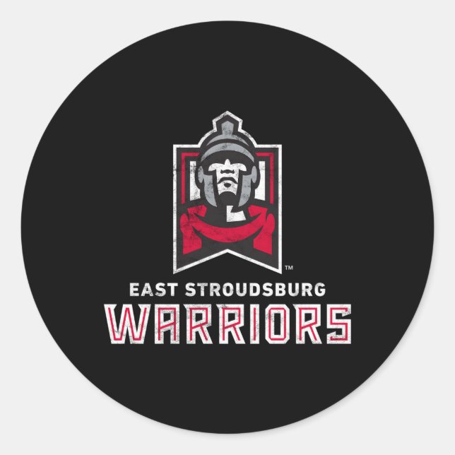 Sticker Rond East Stroudsburg Esu Guerriers Grande (Devant)