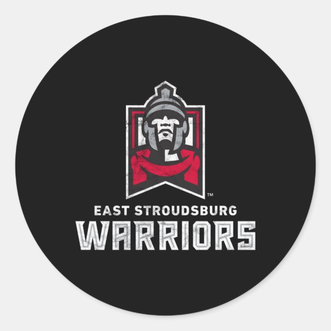 Sticker Rond East Stroudsburg Esu Guerriers Grande (Devant)