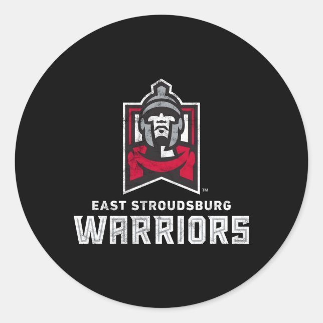 Sticker Rond East Stroudsburg Esu Guerriers Grande (Devant)
