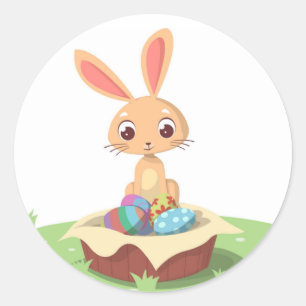 STICKER ROND EASTER BUNNY