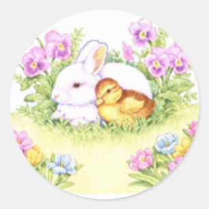Sticker Rond Easter Bunny