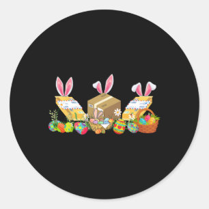 Sticker Rond Easter Bunny Postal Worker Outils Costume Chasse E