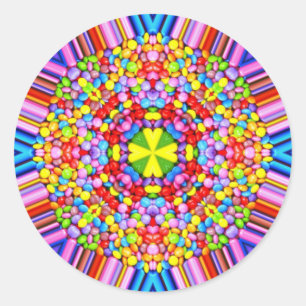 Sticker Rond EASTER ~ WOW! CANDY multicolore pour les dons de P
