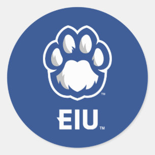 Sticker Rond Eastern Illinois Panthers Empreinte de patte & EIU